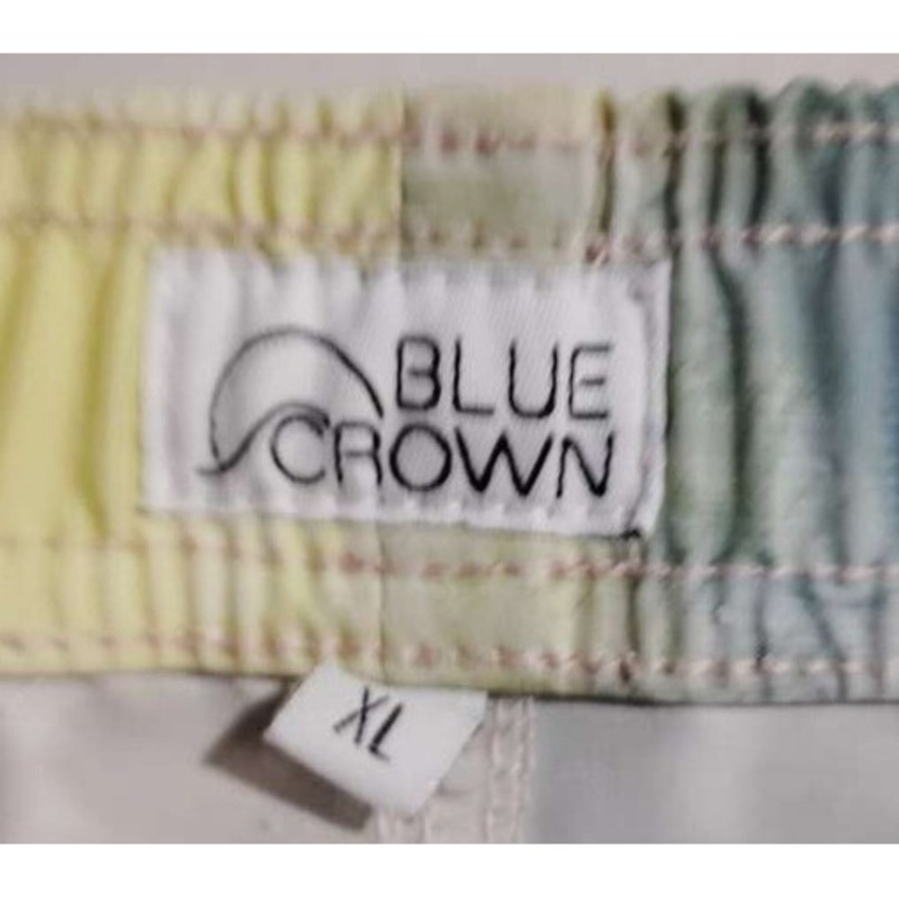Blue Crown Mens Tie Dye Swim Trunks Shorts XL Pink Yellow Blue Elastic Waist - Picture 8 of 8